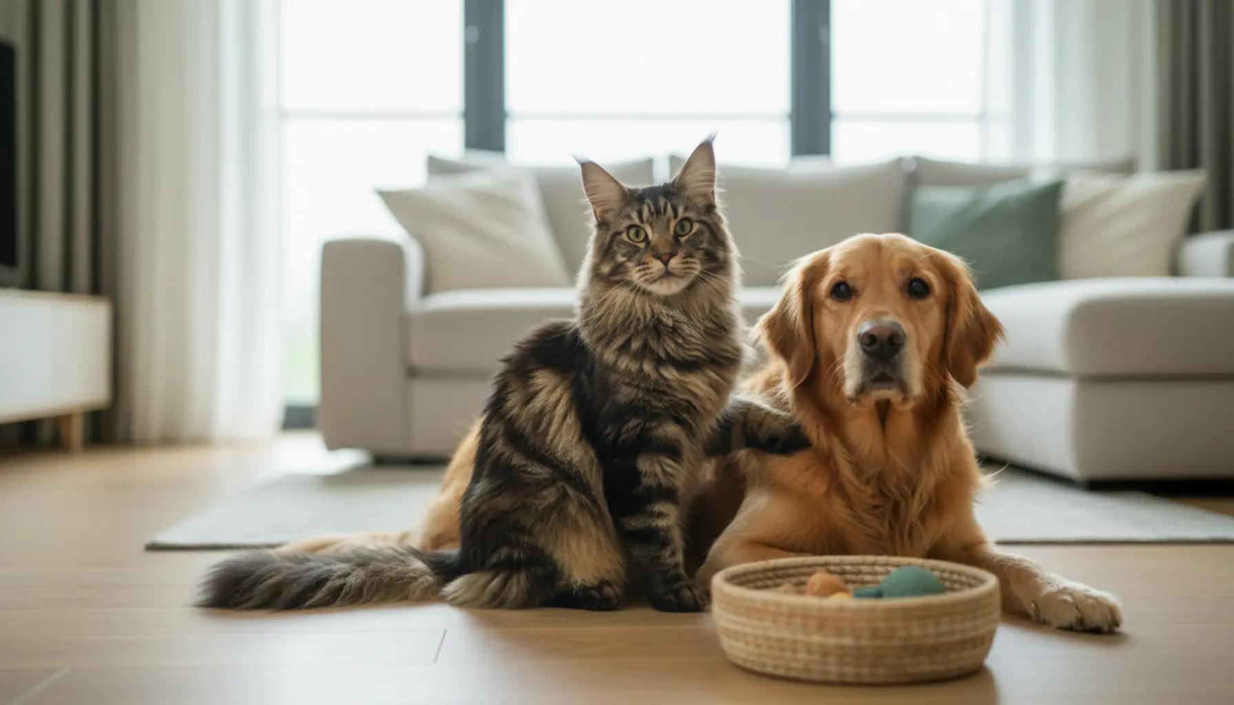 Maine Coon character grooming ideal cat for family and children