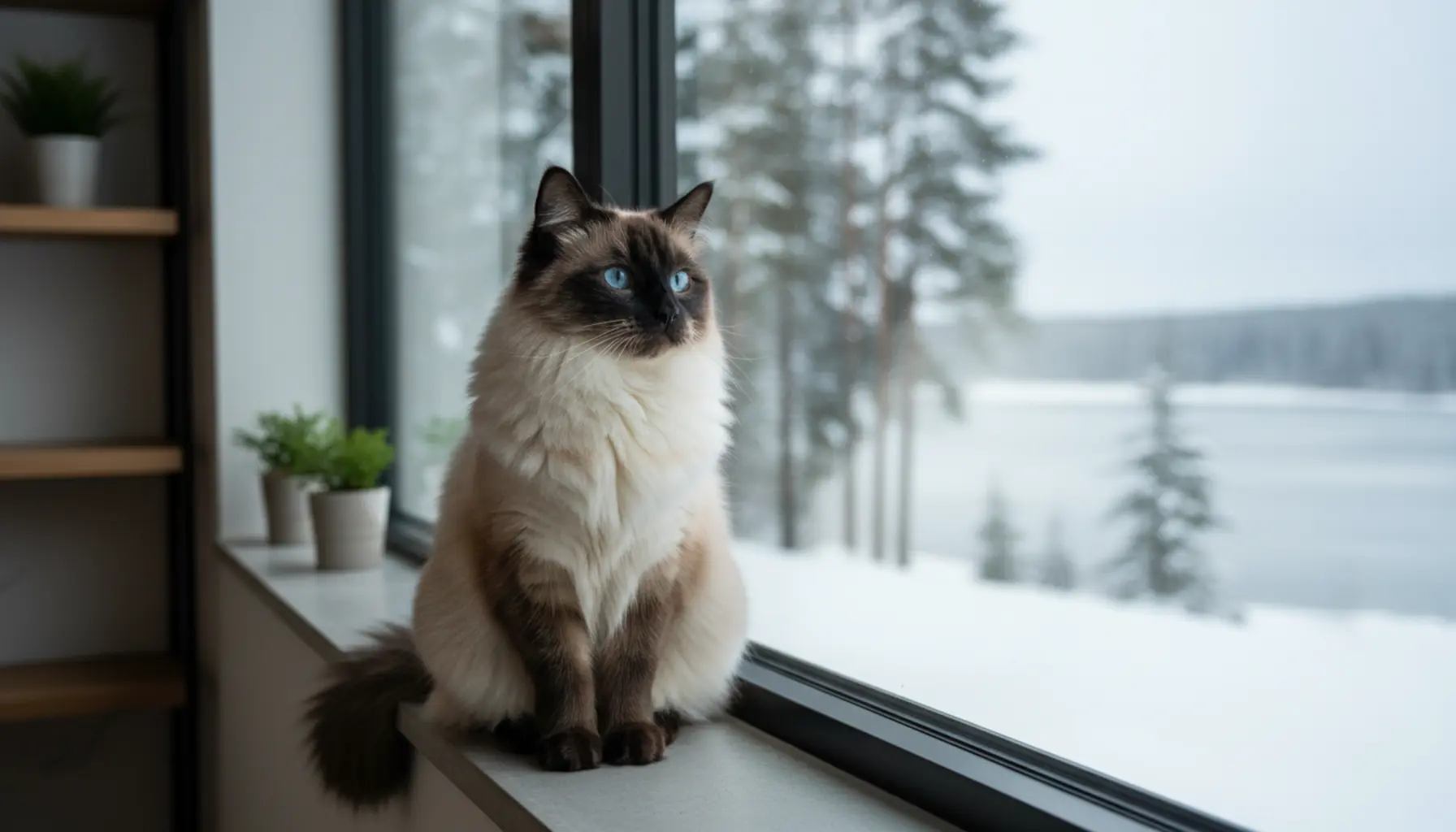 Neva Masquerade Siberian cat with an extraordinary appearance and character