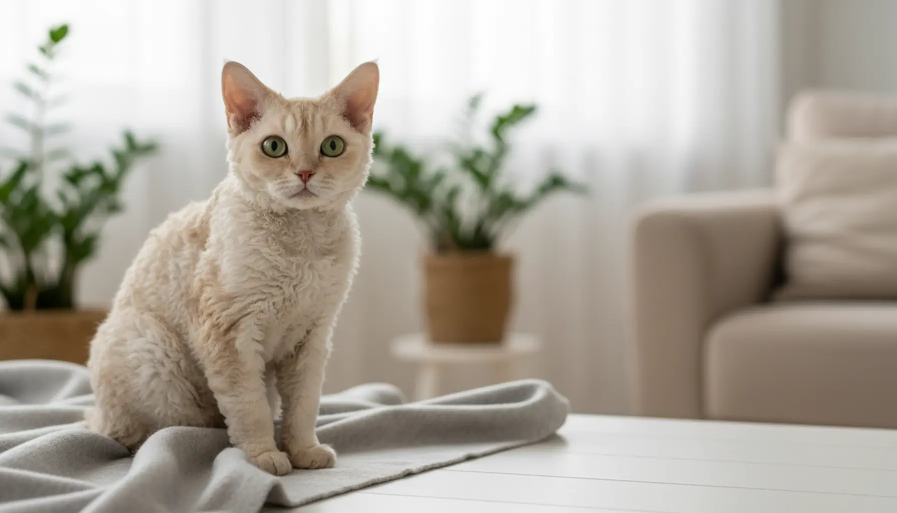 Selkirk Rex curly fur and gentle temper, breed description with appearance