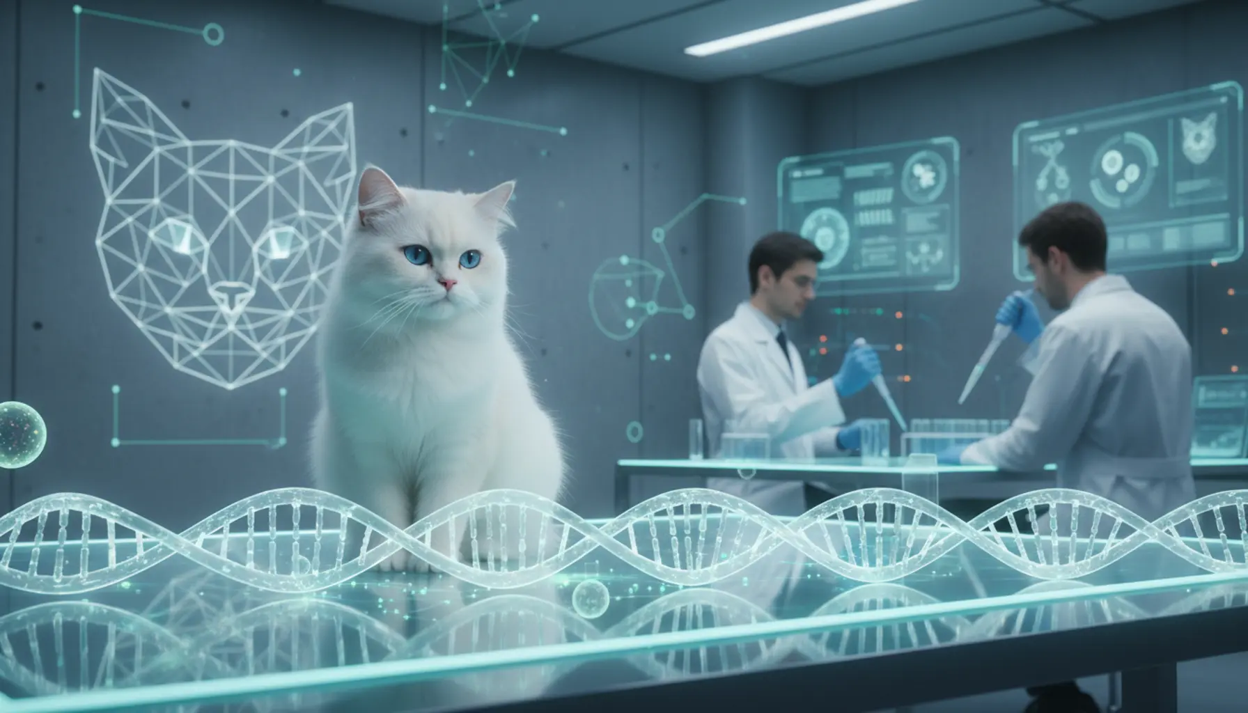 Genetic studies in pedigree cats detecting hereditary diseases