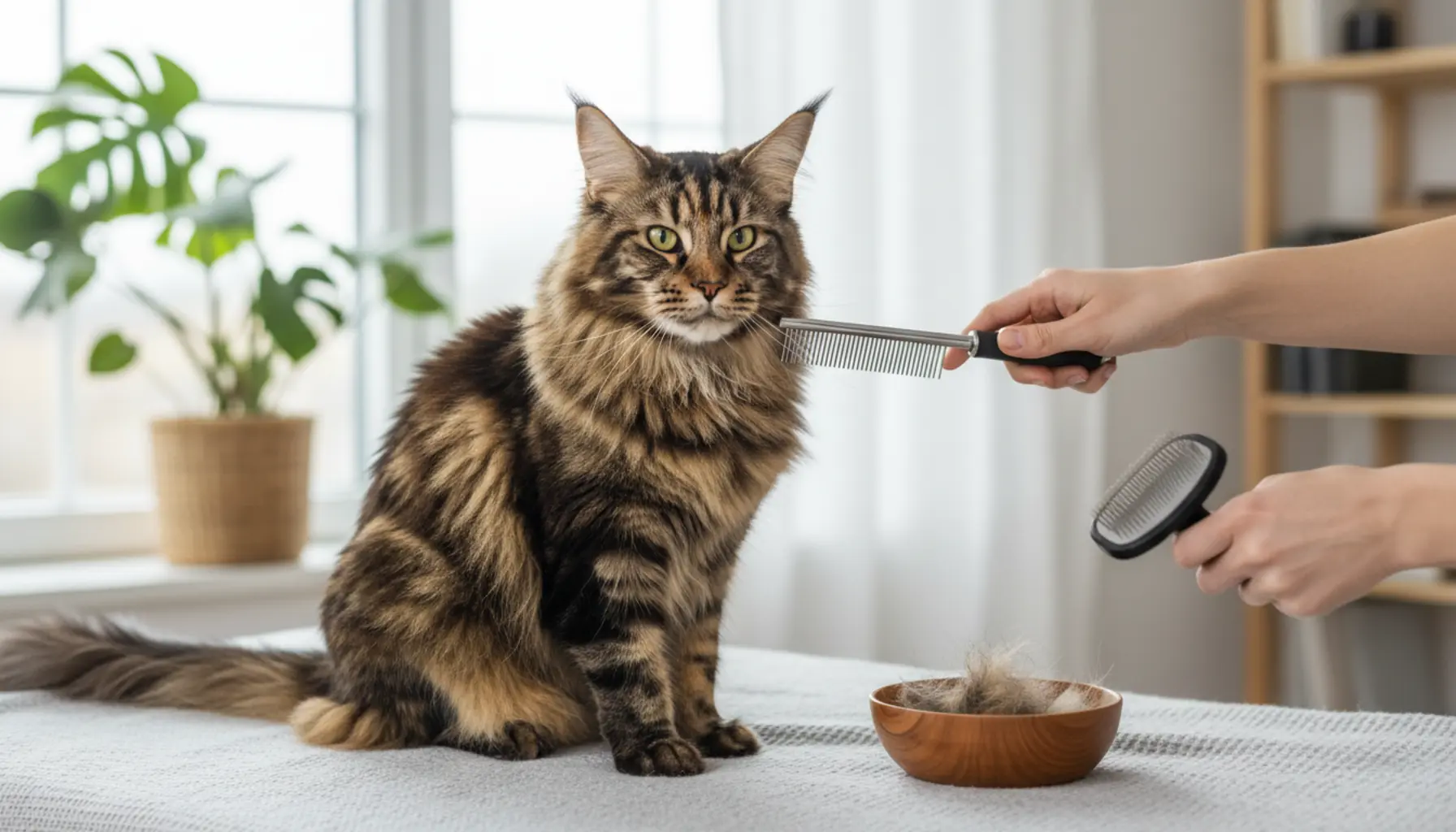 Daily Maine Coon fur care – how to brush the coat
