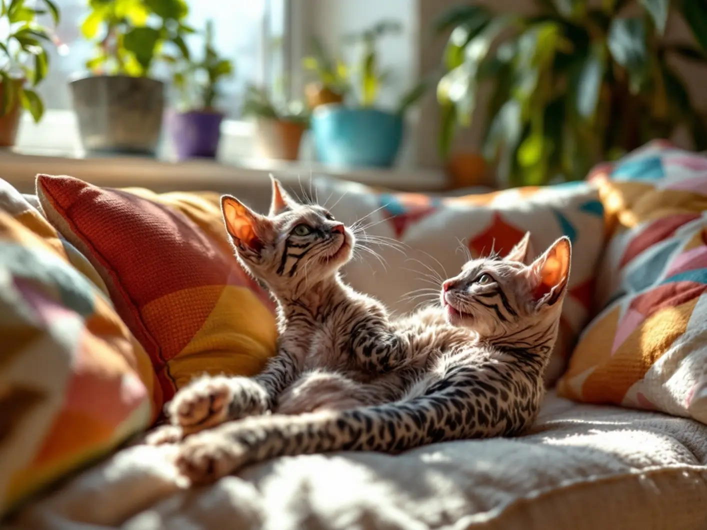 Kot Cornish Rex finezyjna sylwetka i falowana sierść tej rasy kotów