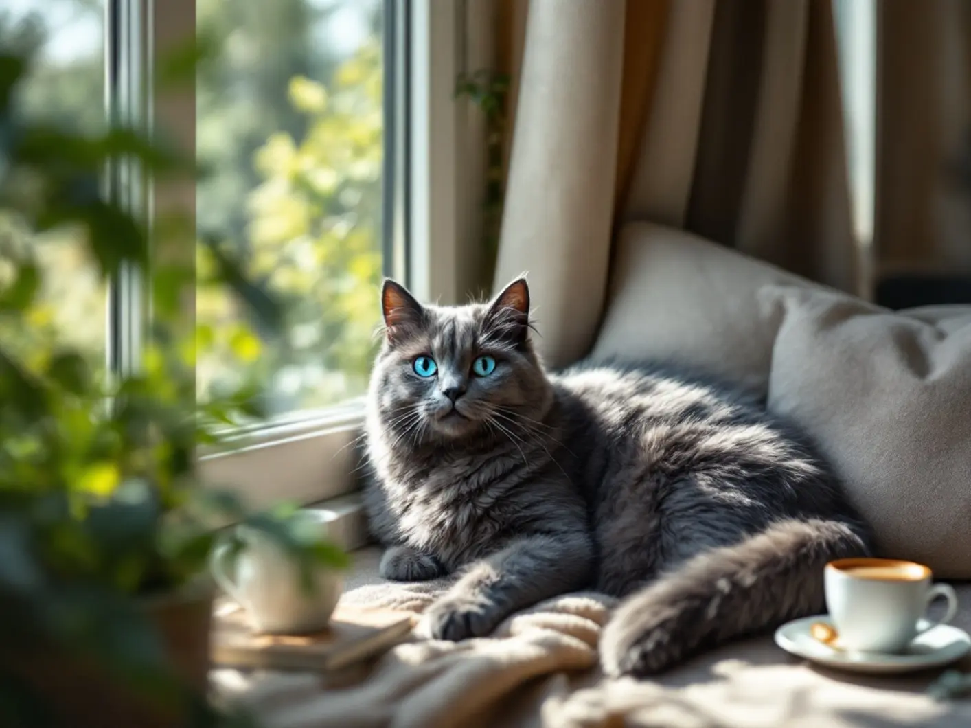 Grooming the Chartreux cat step by step with brushing the coat